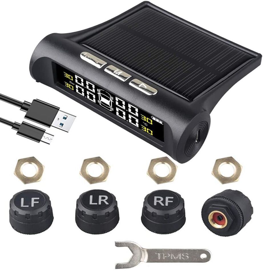 Ayt Powermaster PM-26964 Solar DC 5V Araç Lastik Basınç Ölçme İzleme Sistemi Oto Lastik Basınç Göstergesi