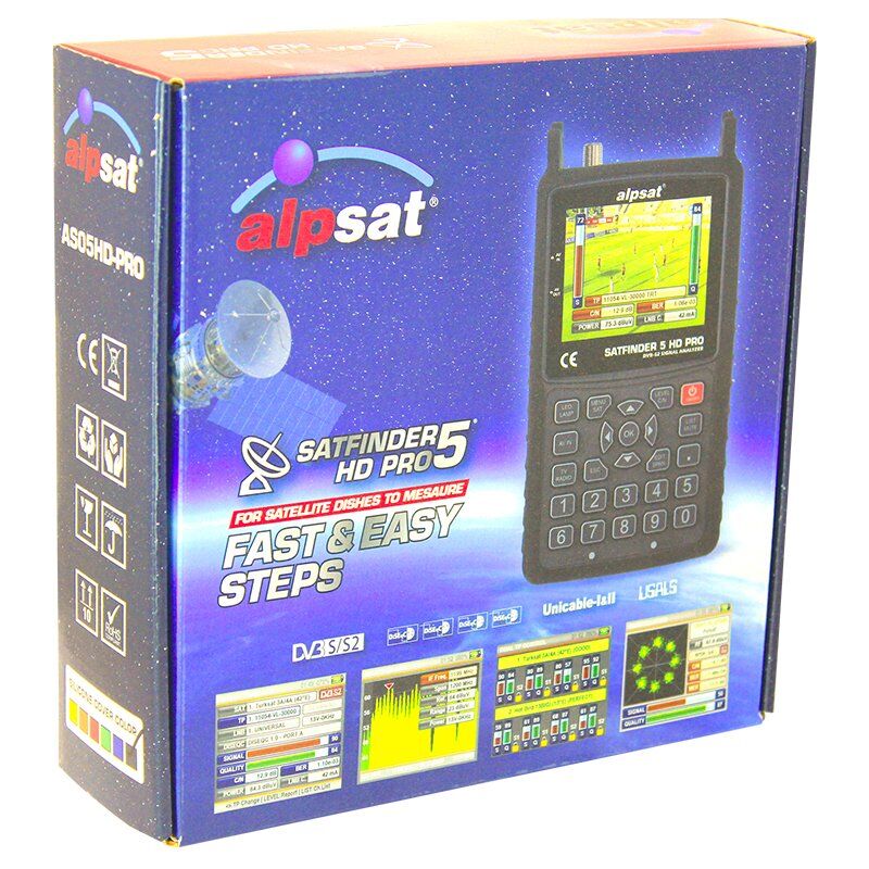Ayt Alpsat 5 HD Pro Görüntülü Uydu Yön Bulucu Satfinder 5 Ahd Tvı Cvı Test Cihazı