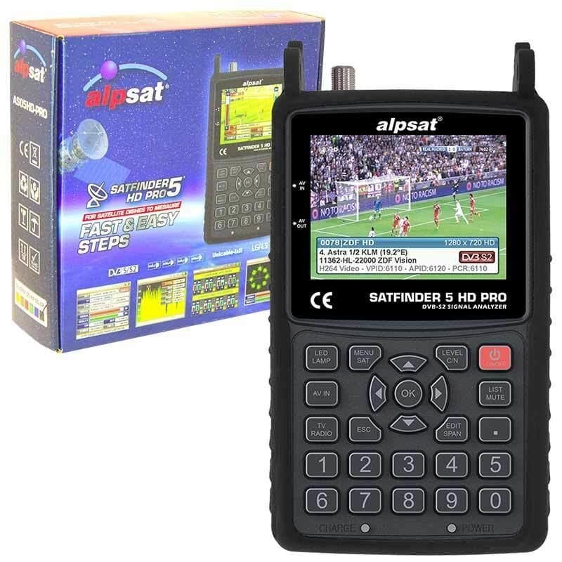 Alpsat Satfinder 5 Pro HD Görüntülü Uydu Bulucu -  AHD-TVI-CVI Kmaera Test Monitörü