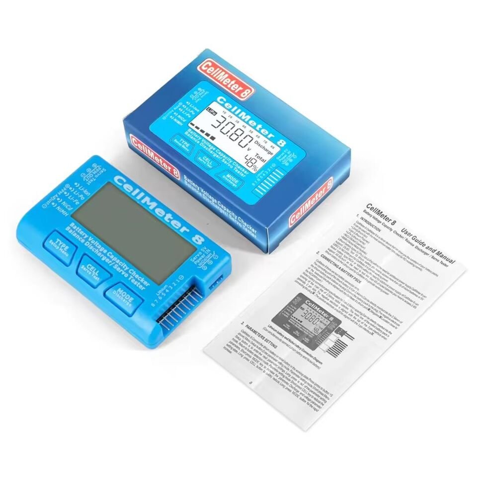 Ayt Powermaster PM-26959 Pil Kapasite Voltaj Test Cihazı RC 1-8S Lipo Lityum NIMH Polimer Pil Doluluk Göstergesi Aleti