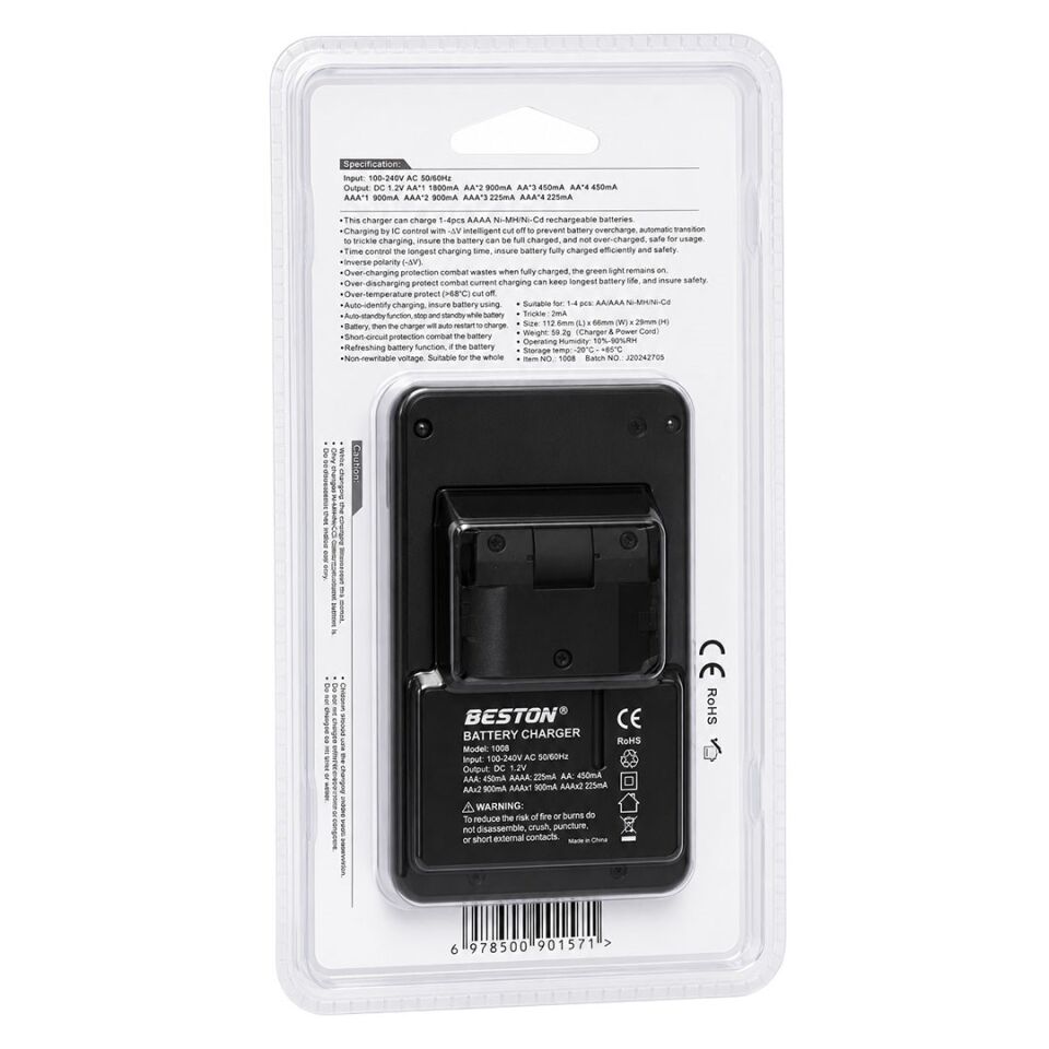 Beston C9012A AA/AAA Ni-MH/Ni-Cd Akıllı Hızlı Pil Şarj Cihazı