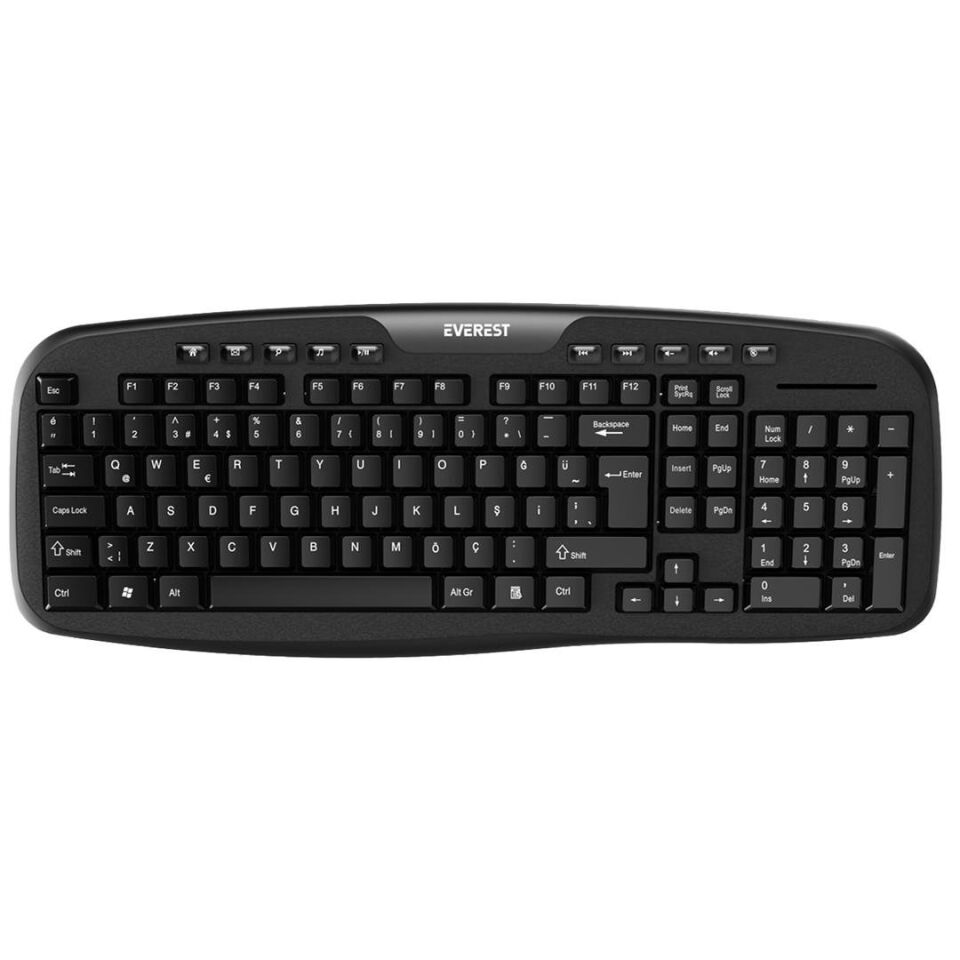 Everest KB-955 Siyah Usb Multimedia Kablolu Q Standart Klavye