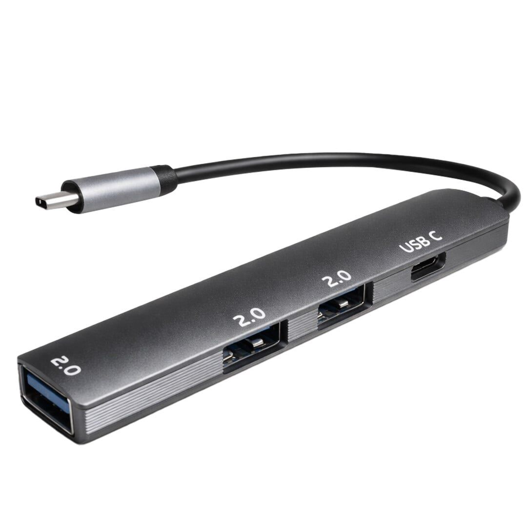 Fully S-802K 4'Ü 1 Arada USB-A Type-C Hub Dönüştürücü Alüminyum Gövde Ultra İnce Tasarım
