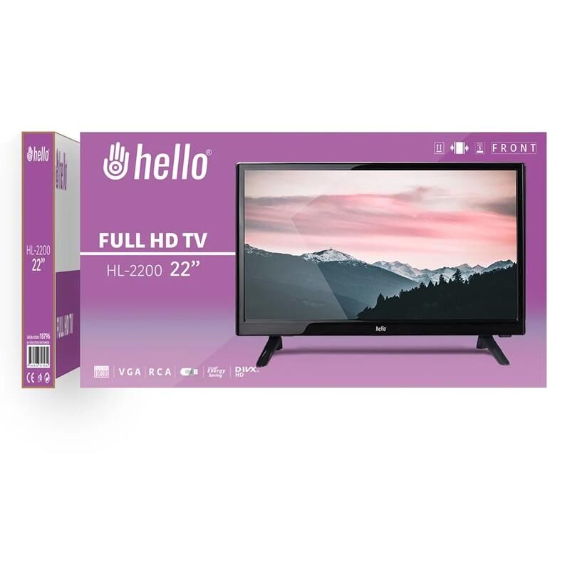Hello HL-2200 22 İnç 55 Ekran Vga HDMI Rca HD Monitör Lcd Led Tv