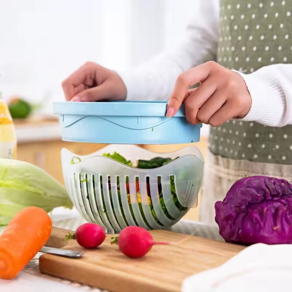 Ayt Sunup SN-27136 Pratik Meyve Sebze Salata Dilimleyici Kesici Çok Amaçlı Meyve Sebze Süzgeç