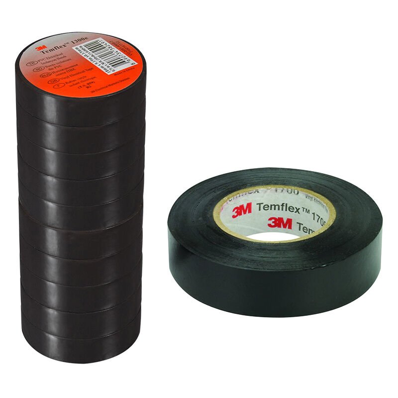 Ayt Temflex 1300E Siyah 10 lu Paket Pvc İzole Bant 0.13x19x0.13Mm Elektirik Bandı