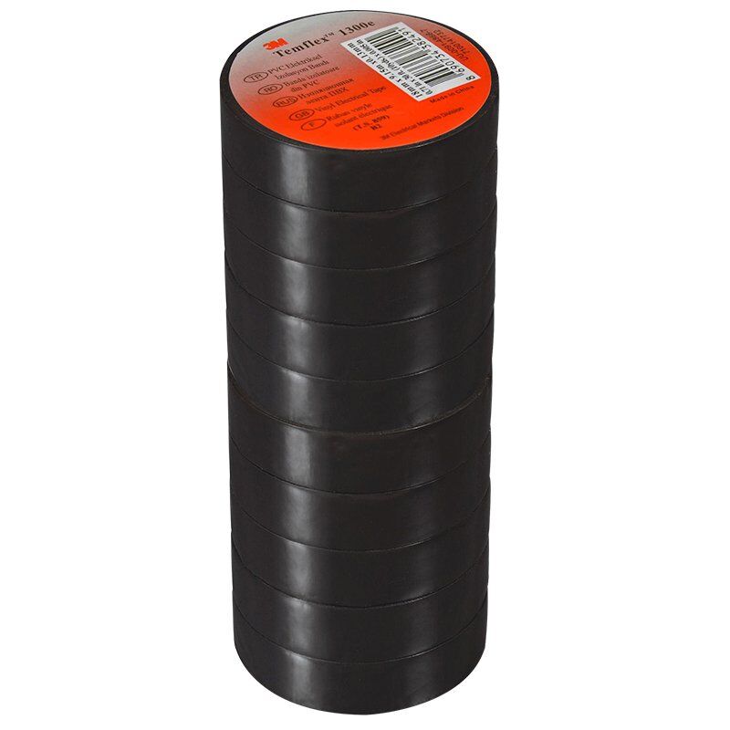 Ayt Temflex 1300E Siyah 10 lu Paket Pvc İzole Bant 0.13x19x0.13Mm Elektirik Bandı
