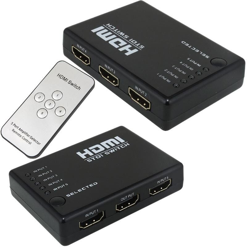 Powermaster 5 Giriş 1 Çıkış Hdmi Switch Toplayıcı Kumandalı Adaptörsüz