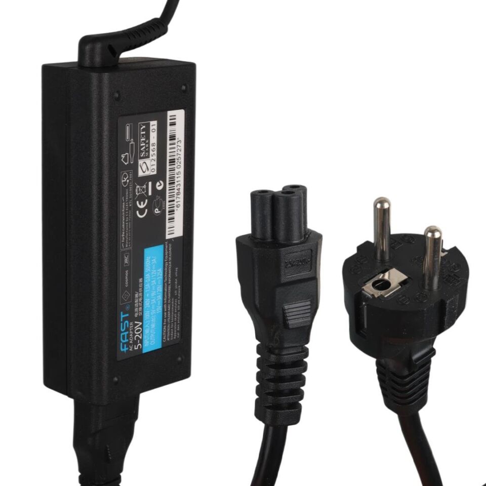 Ayt Fast CSADP018 3.25A 65W Type-c Usb-c Notebook Laptop Adaptör 5V 9V 12V 15V 20V DC Universal 100-240V AC