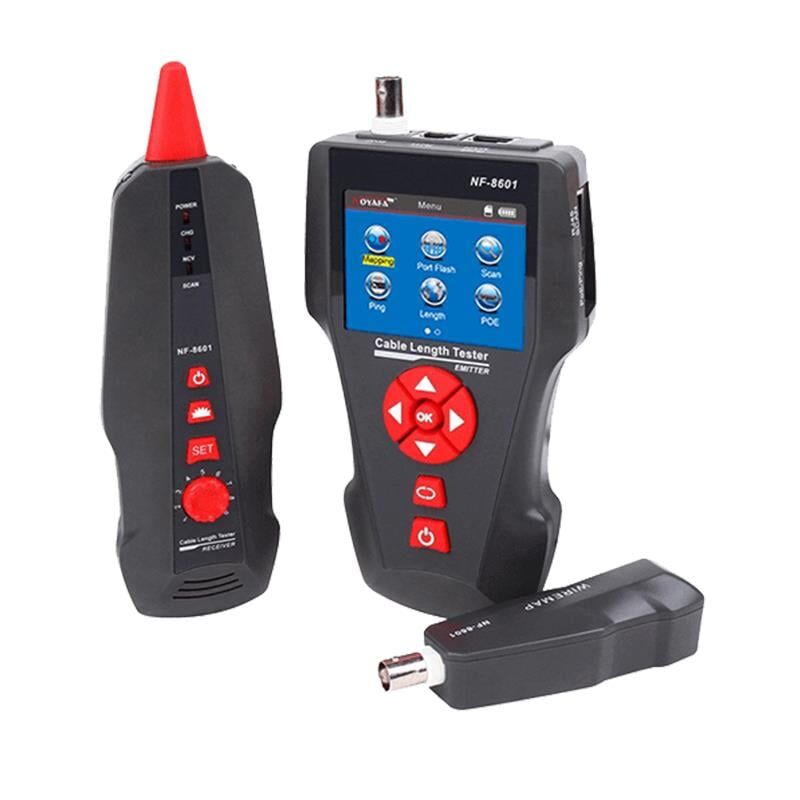 Ayt Noyafa NF-8601 Kablo Test Ve Uzunluk Ölçüm Cihazı Ethernet Telefon İnternet Kablosu Aleti Ağ Kabloları Poe Test
