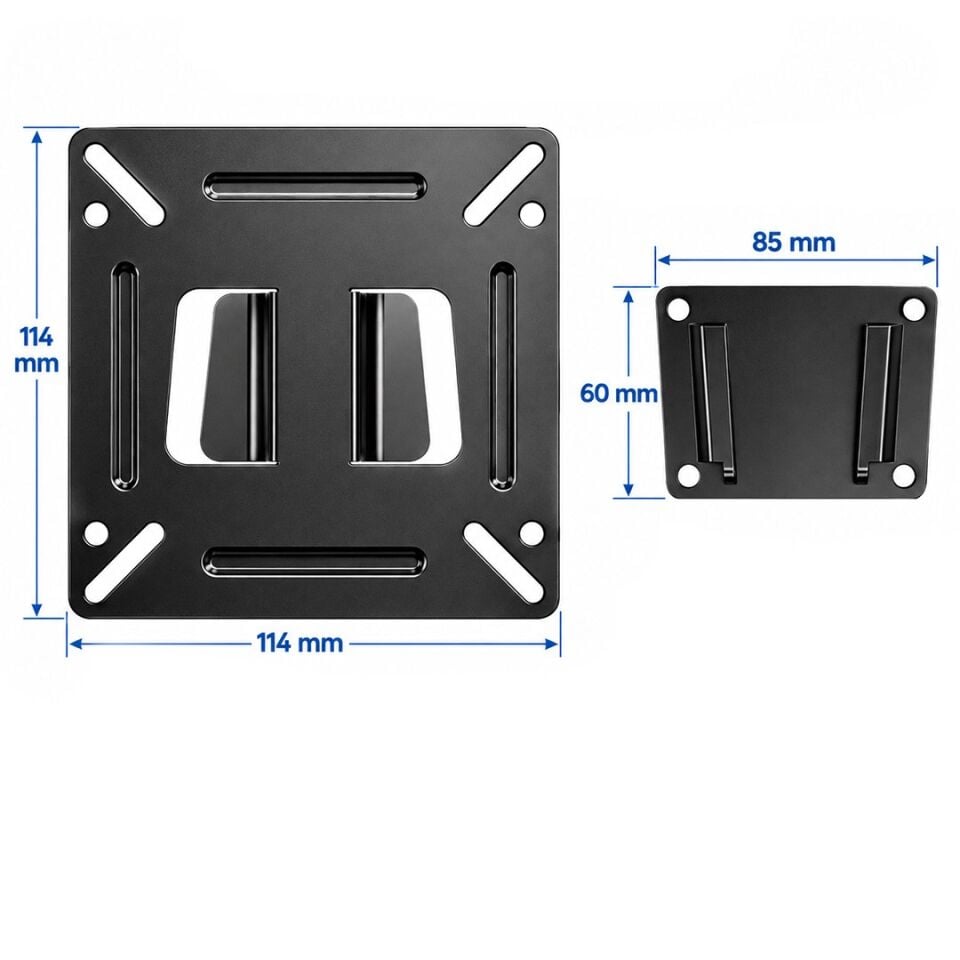 Powermaster PM-26408 14-27 İnç Tv Led Monitör Duvar Askı Aparatı 15 Kg Taşıma Kapasiteli 114X114mm