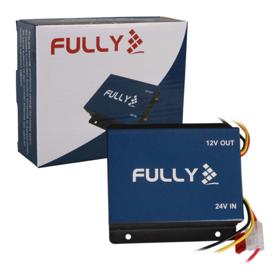 Ayt Fully 2412 24V-12V Dc Dc 30 Amper Oto Akü Voltaj Konvertör Oto Kamyon Tır Uyumlu 24 Volt 12 Volt Düşürücü Çevirici
