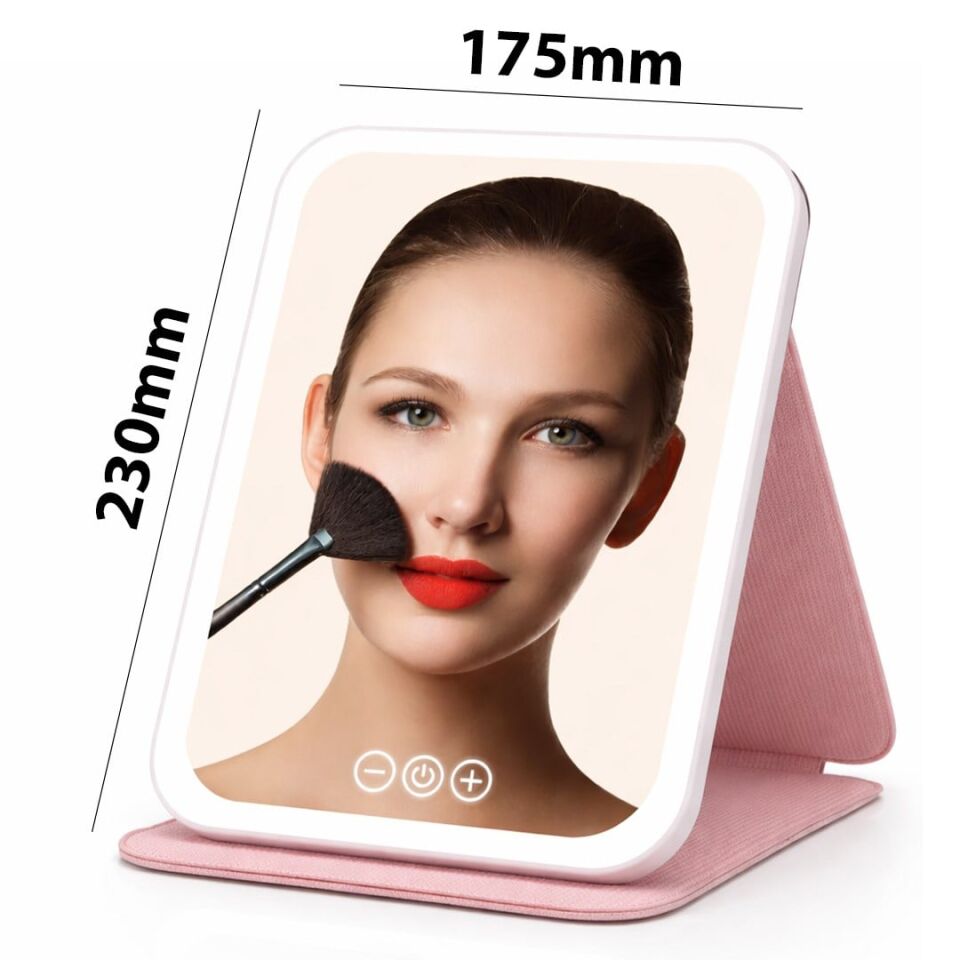 Powermaster PM-27373 Işıklı Profesyonel Makyaj Aynası 3 Renk Modlu Şarjlı Katlanabilir