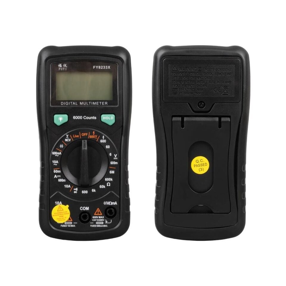 Powermaster FY8233X Digital Multimetre Ölçü Aleti AC DC Direnç Dijital Ölçüm Cihazı