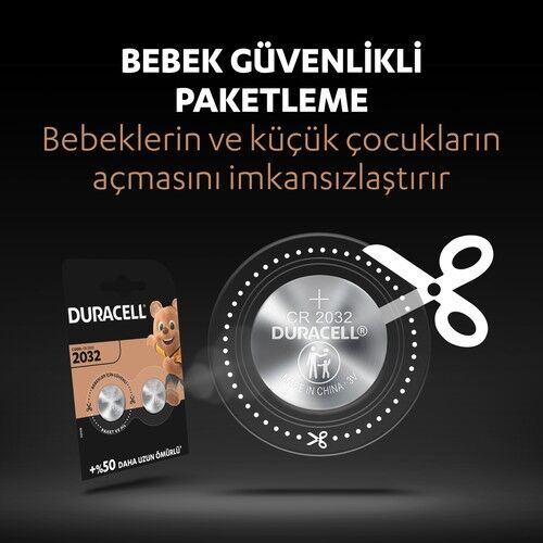 Duracell CR2032 Lityum Düğme Pil (5'Li Paket)