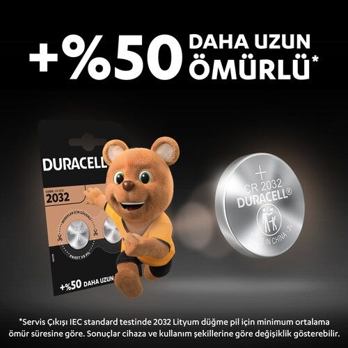 Duracell CR2032 Lityum Düğme Pil (5'Li Paket)