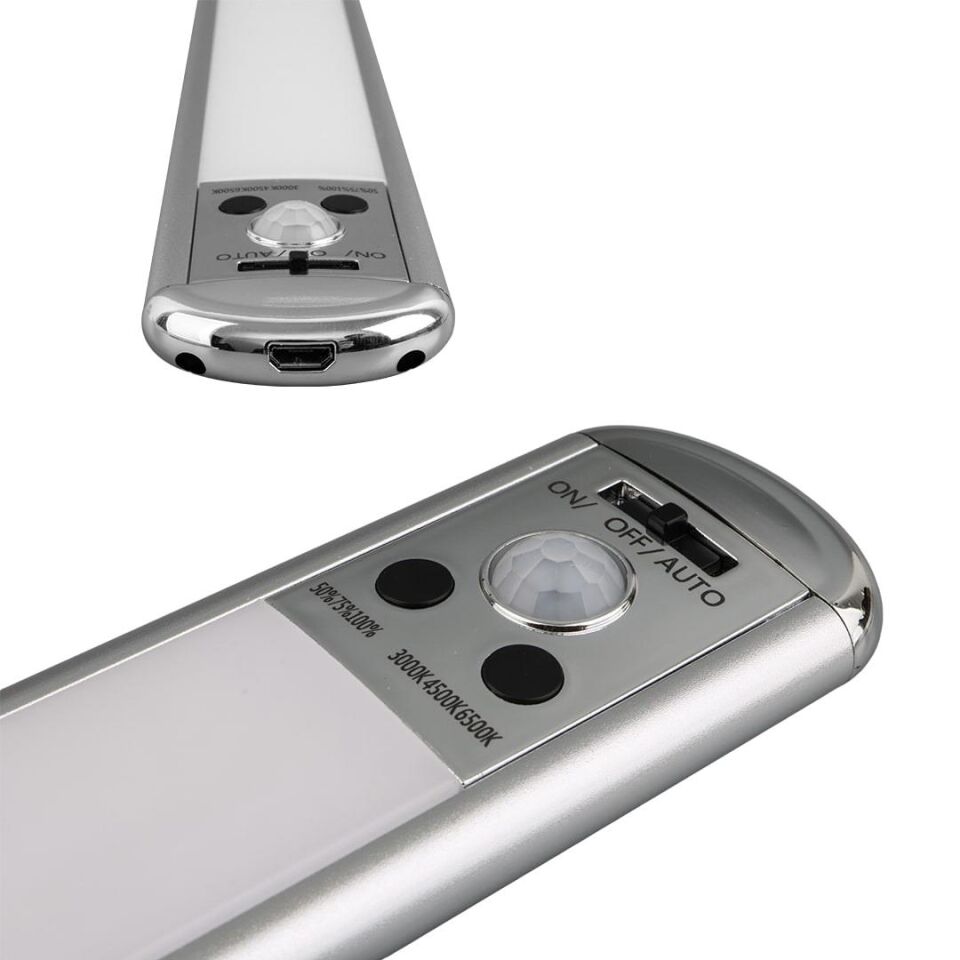 Powermaster SD-333 USB'li Şarjlı Hareket Sensörlü 23 Cm Ledli Lamba Aydınlatma