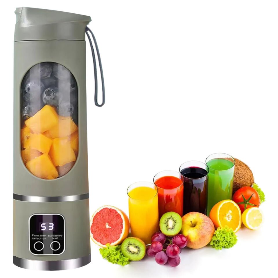 Ayt Powermaster Pm-25964 Taşınabilir Dijital Ekranlı Meyve Sıkacağı Şarjlı Blender Kamp Sporcu Meyve Sıkıcı