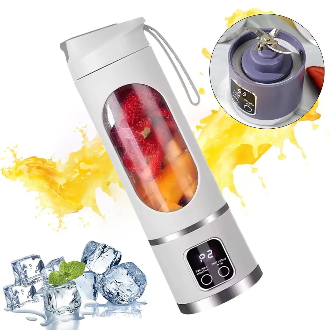 Ayt Powermaster Pm-25964 Taşınabilir Dijital Ekranlı Meyve Sıkacağı Şarjlı Blender Kamp Sporcu Meyve Sıkıcı