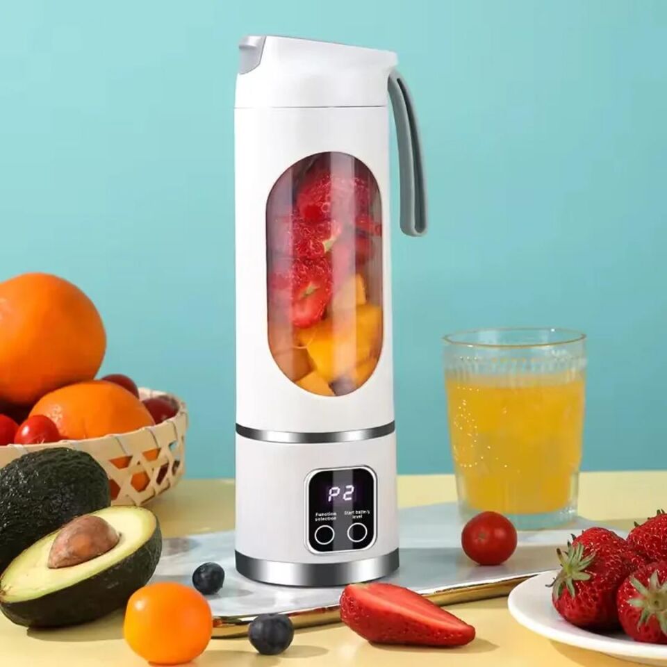 Ayt Powermaster Pm-25964 Taşınabilir Dijital Ekranlı Meyve Sıkacağı Şarjlı Blender Kamp Sporcu Meyve Sıkıcı