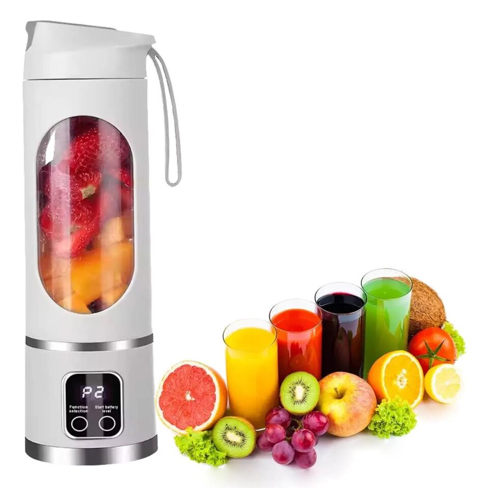 Ayt Powermaster Pm-25964 Taşınabilir Dijital Ekranlı Meyve Sıkacağı Şarjlı Blender Kamp Sporcu Meyve Sıkıcı