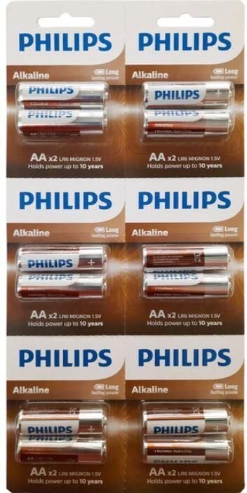 Philips AA Alkalin Kalem Pil 12'li Kartela 1.5 Volt 12 Adet