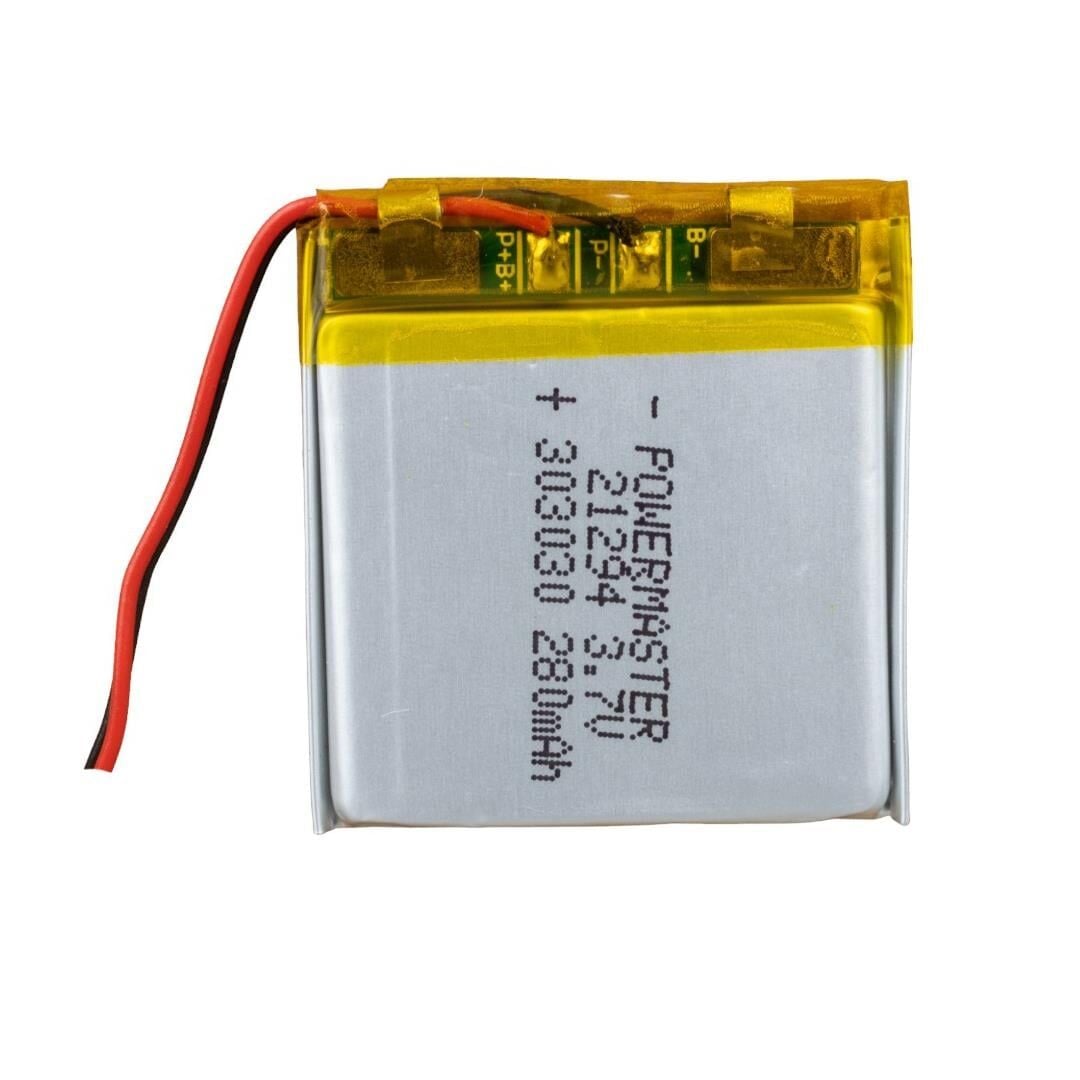 Powermaster 3.7 Volt 280 Mah Lityum Polimer Şarjlı Pil 3X30X30 mm Akıllı Saat Kulaklık Pili