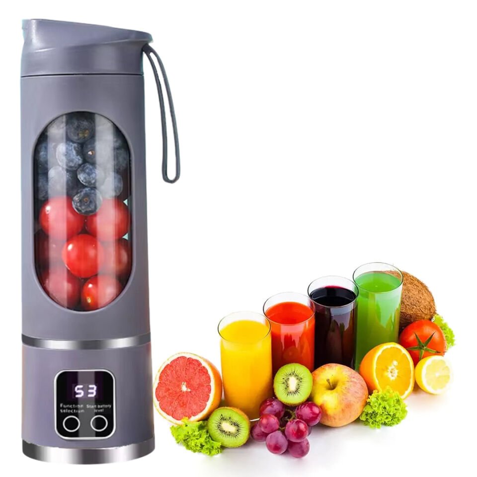 Ayt Powermaster Pm-25965 Taşınabilir Dijital Ekranlı Meyve Sıkacağı Şarjlı Blender Kamp Sporcu Meyve Sıkıcı
