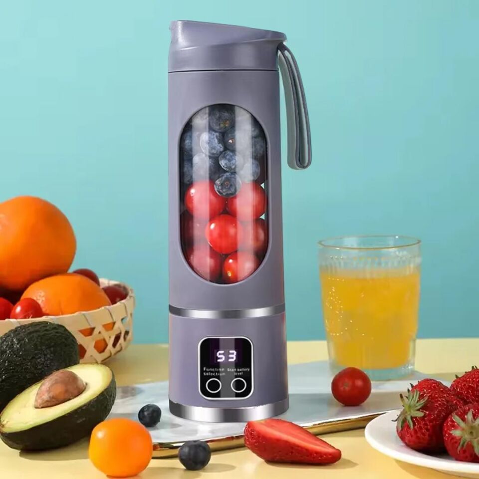 Ayt Powermaster Pm-25965 Taşınabilir Dijital Ekranlı Meyve Sıkacağı Şarjlı Blender Kamp Sporcu Meyve Sıkıcı