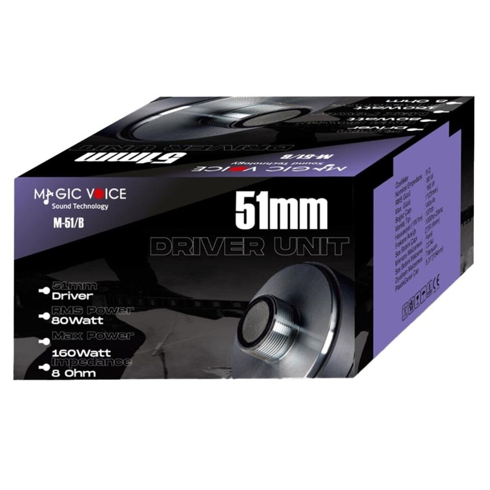 Magicvoice M-51 B 80W RMS 8 Ohm 51Mm Profesyonel Hoparlör Tweeter Driver Ünitesi