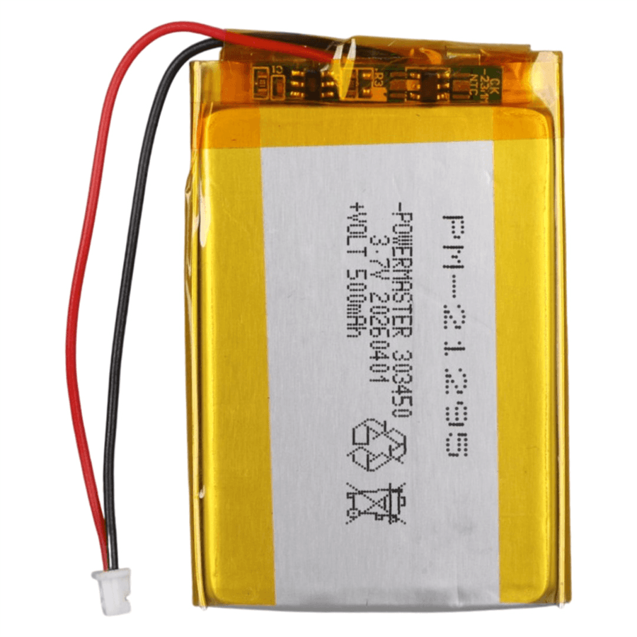 Powermaster 3.7 Volt 500 Mah Lityum Polimer Şarjlı Pil 3X34X50 mm Akıllı Saat Kulaklık Pili
