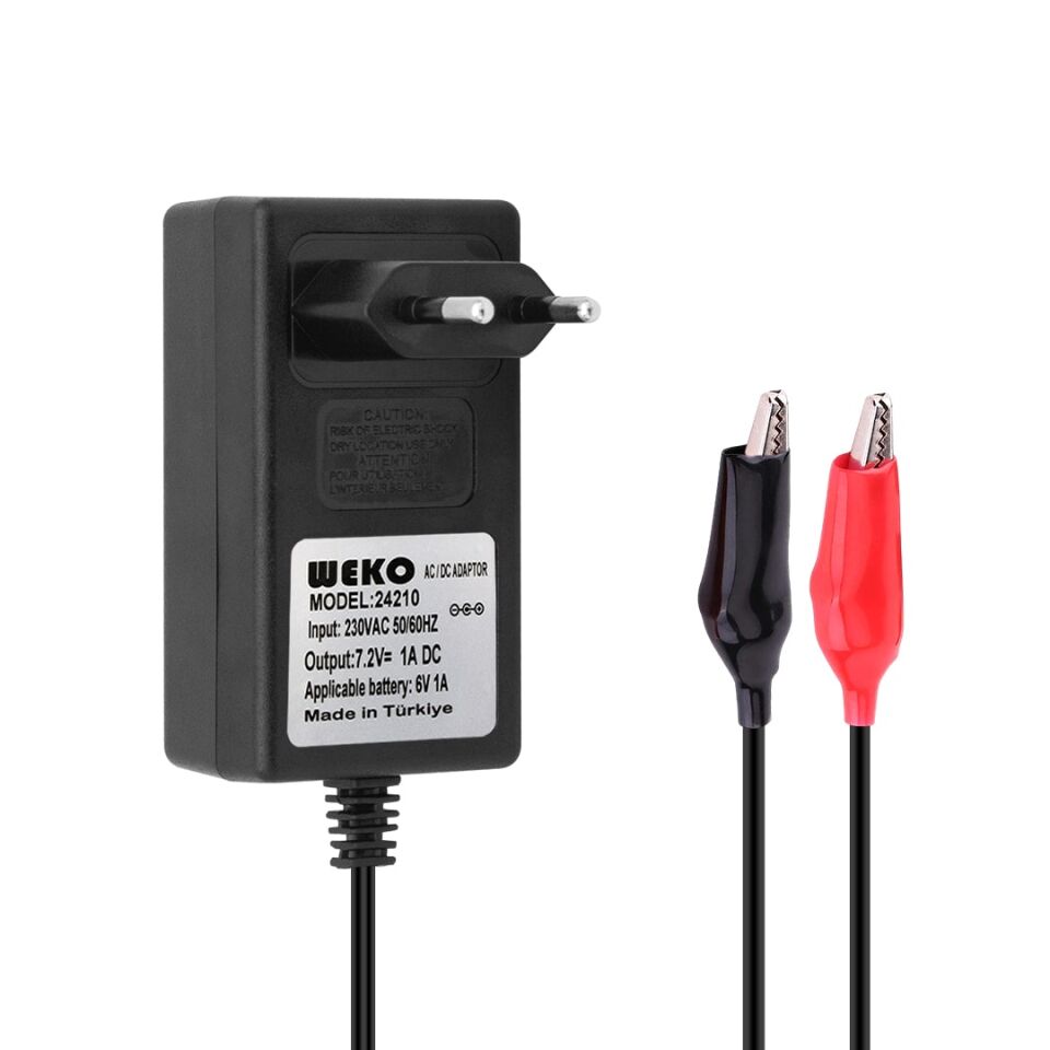 Weko 8.4 Volt 1 Amper Krokodil Uçlu Akü Şarj Adaptör Akü Şarj Cihazı