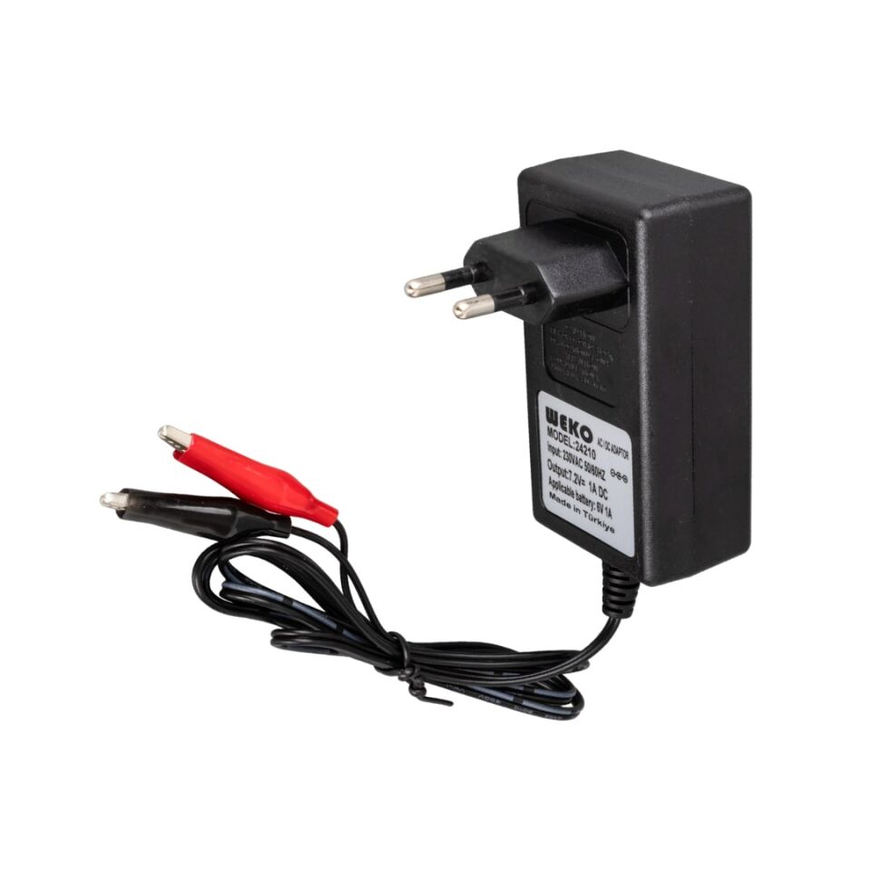 Weko 8.4 Volt 1 Amper Krokodil Uçlu Akü Şarj Adaptör Akü Şarj Cihazı