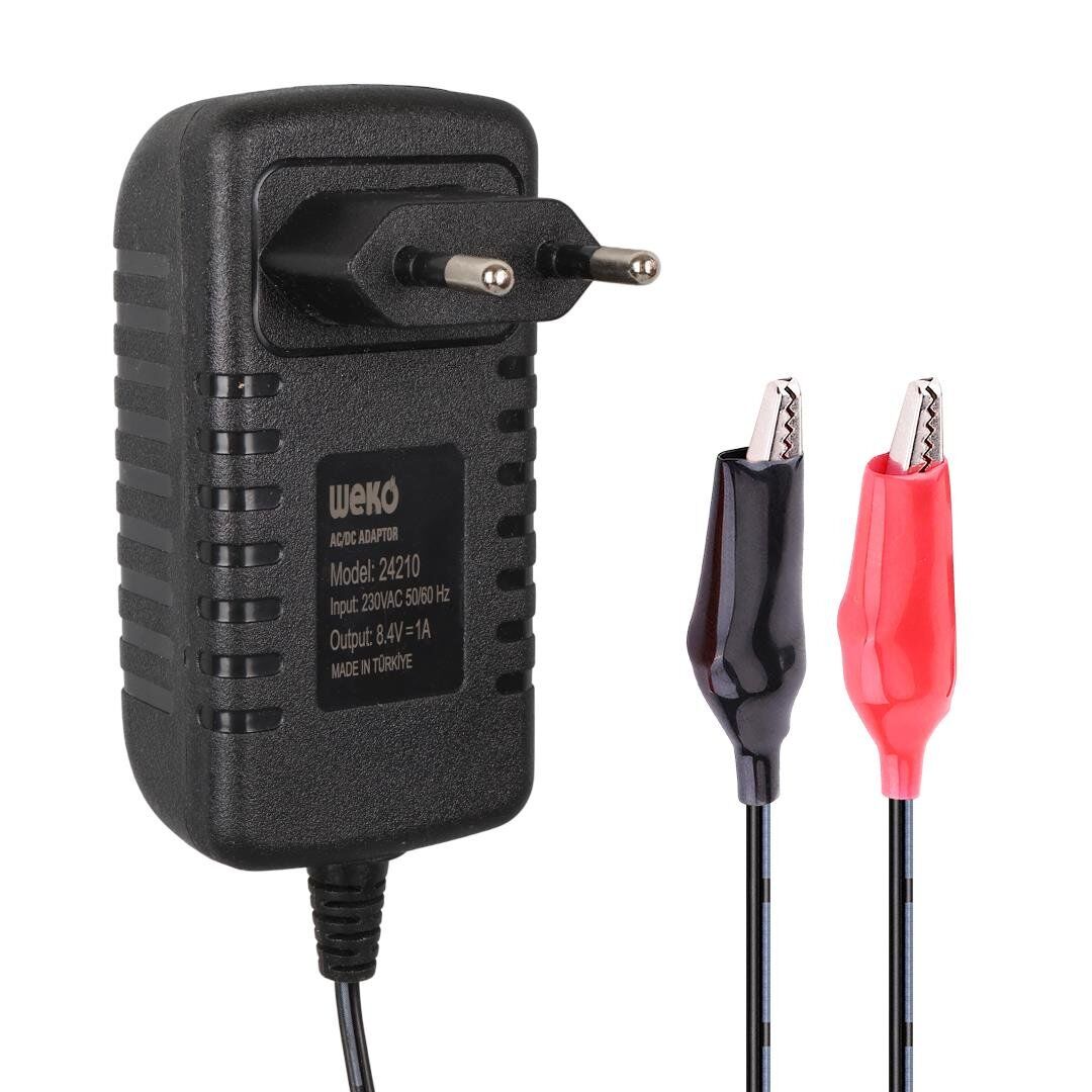 Weko 8.4 Volt 1 Amper Krokodil Uçlu Akü Şarj Adaptör Akü Şarj Cihazı
