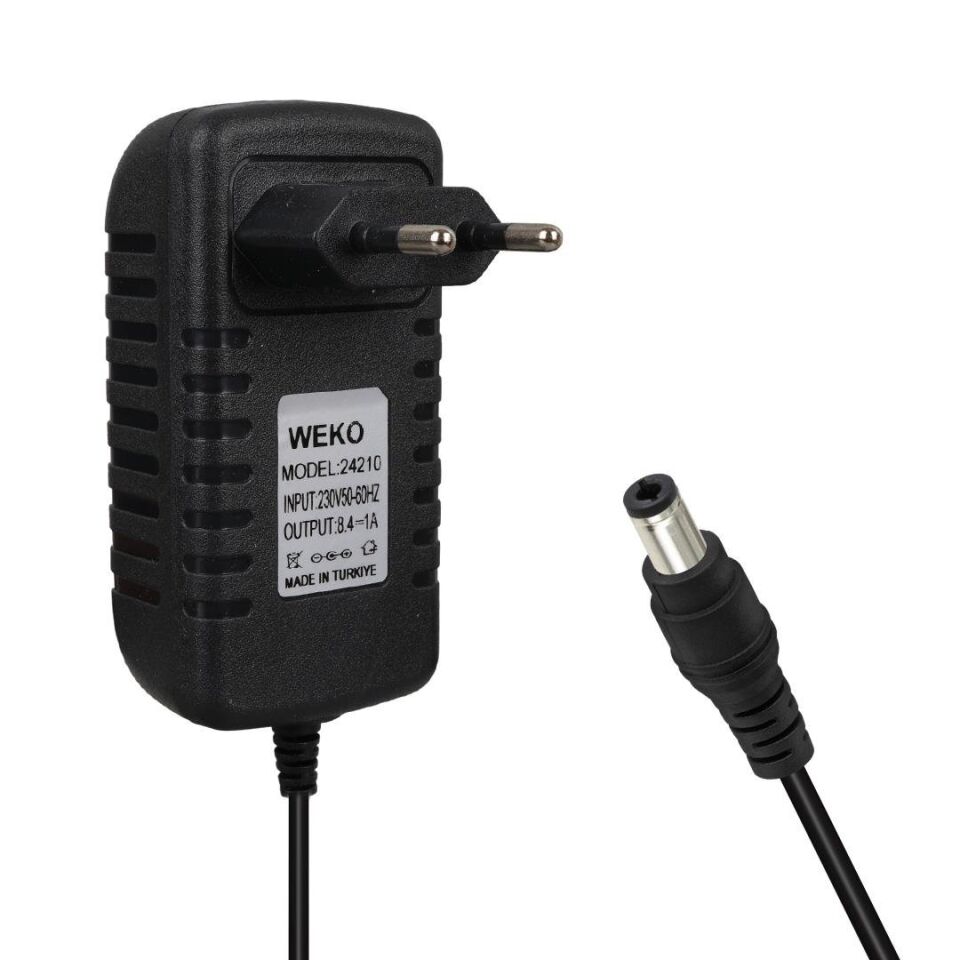 Weko 8.4 Volt 1 Amper Krokodil Uçlu Akü Şarj Adaptör Akü Şarj Cihazı