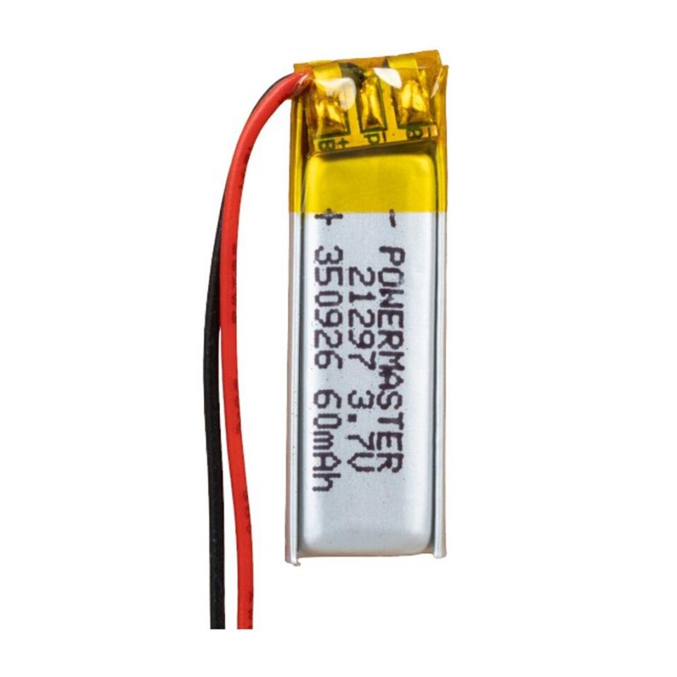 Powermaster 3.7 Volt 60 Mah Lityum Polimer Şarjlı Pil 3.5X9X26 mm Akıllı Saat Kulaklık Pili