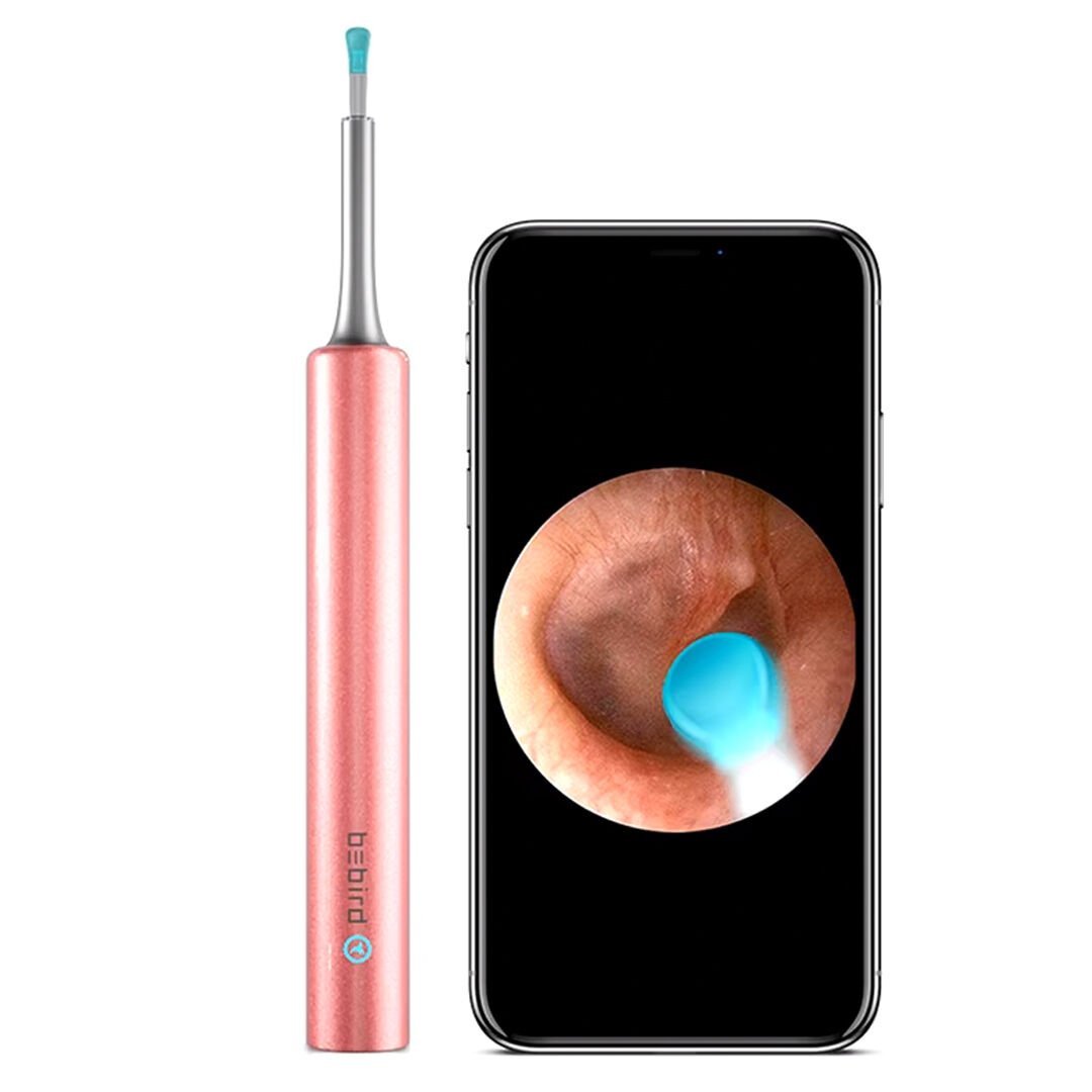 Ayt Bebird T5 5 MP Kamera 3.5mm Lens Şarjlı Wifi Görüntülü Kulak Temizleyici Pembe Renk Endoskopik Kulak Temizleyici