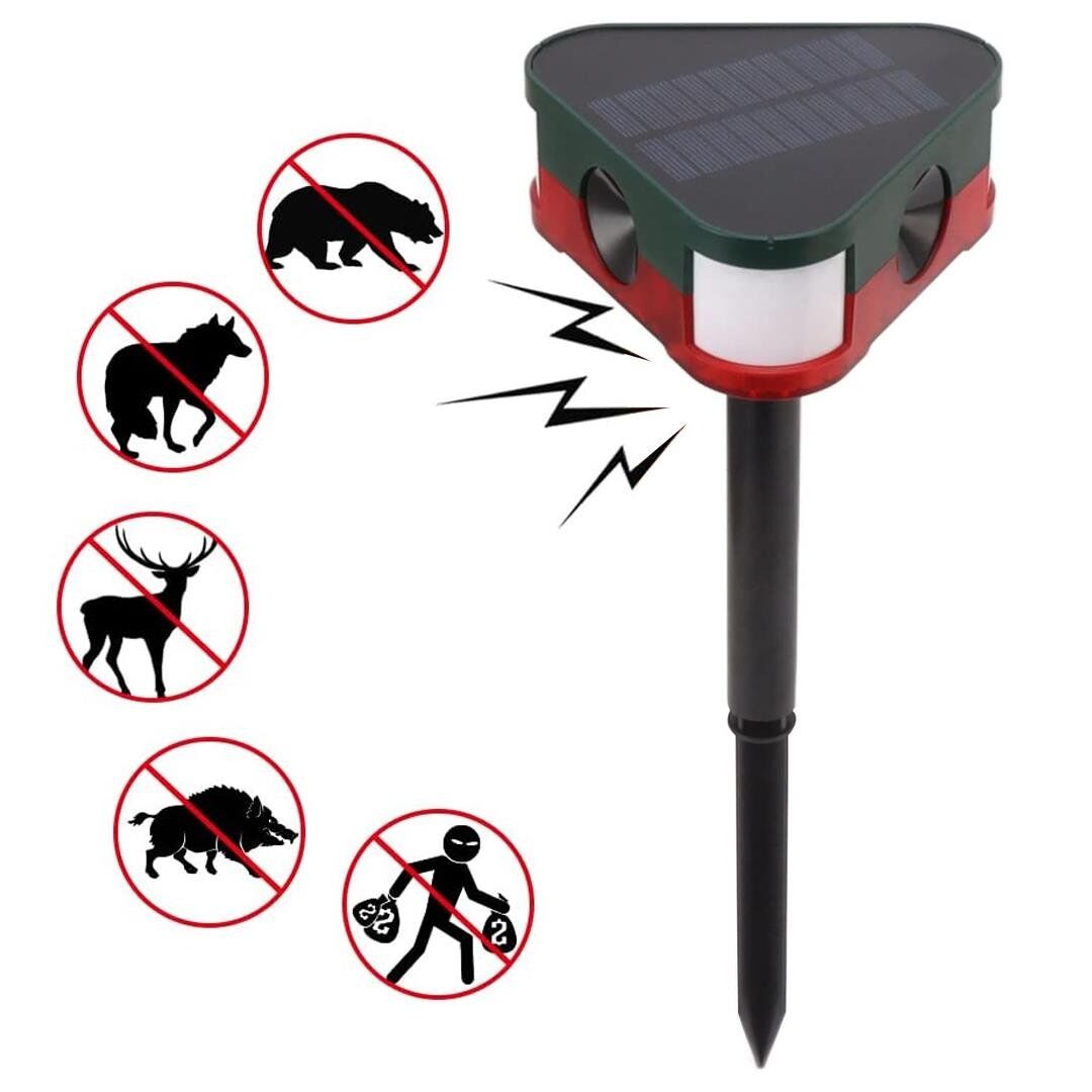 Ayt Powermaster PM-26949 Mikrofonlu Sesli Hayvan Kovucu Alarm Cihazı Solar Güneş Enerjili Panelli Vahşi Hayvan Kovacağı