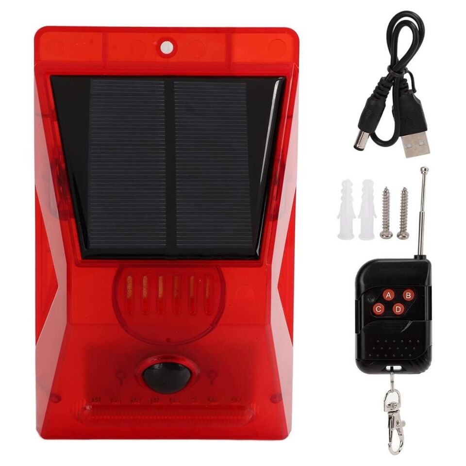 Powermaster PM-26957 Sesli Hayvan Kovucu Alarm Cihazı Uzaktan Kumandalı Solar Panelli