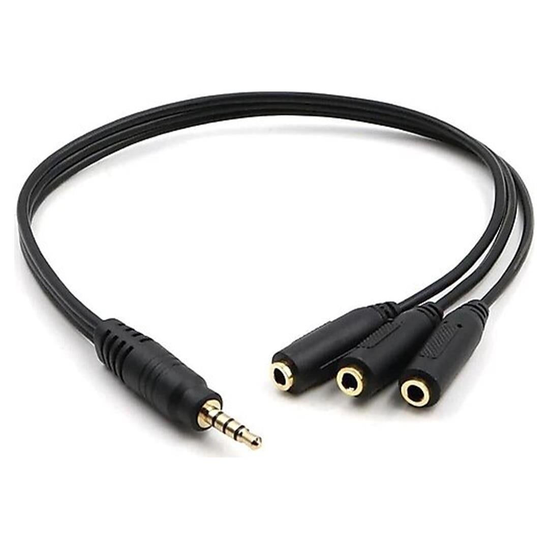 Kulaklık Çoklayıcı 3.5 Mm Erkek 1x3 Stereo Dişi X 3 30 Cm Y Kablo Aux Çoğaltıcı Jack Kablo