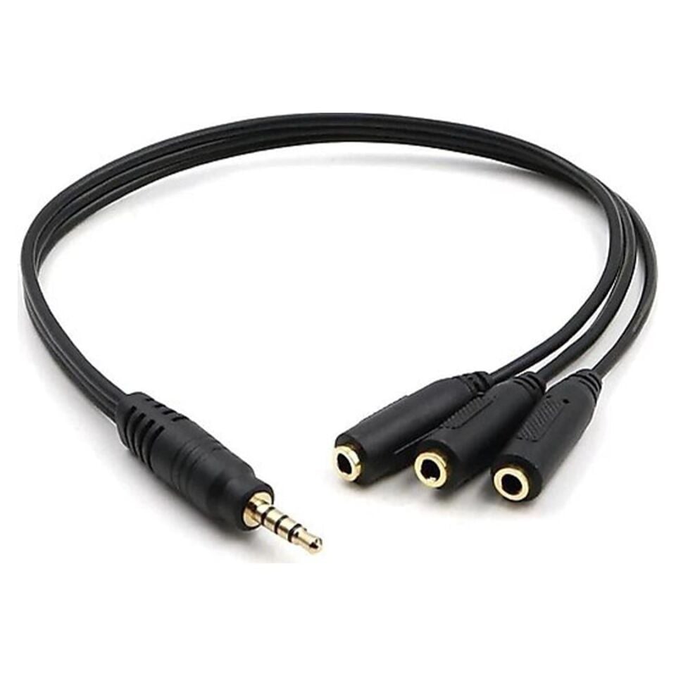 Kulaklık Çoklayıcı 3.5 Mm Erkek 1x3 Stereo Dişi X 3 30 Cm Y Kablo Aux Çoğaltıcı Jack Kablo