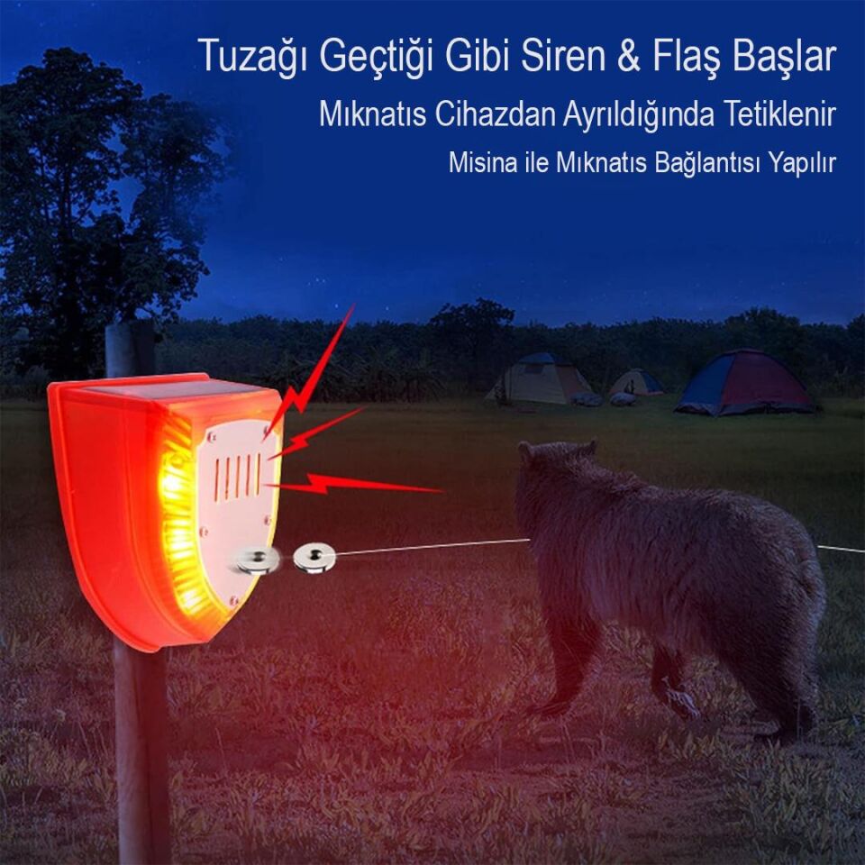 Ayt Powermaster PM-26954 Mikrofonlu Sesli Hayvan Kovucu Alarm Cihazı Solar Güneş Enerjili Panelli Vahşi Hayvan Kovacağı