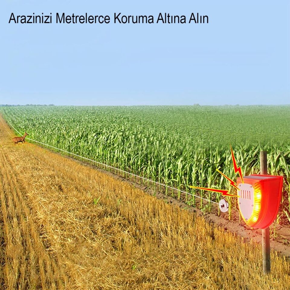 Ayt Powermaster PM-26954 Mikrofonlu Sesli Hayvan Kovucu Alarm Cihazı Solar Güneş Enerjili Panelli Vahşi Hayvan Kovacağı