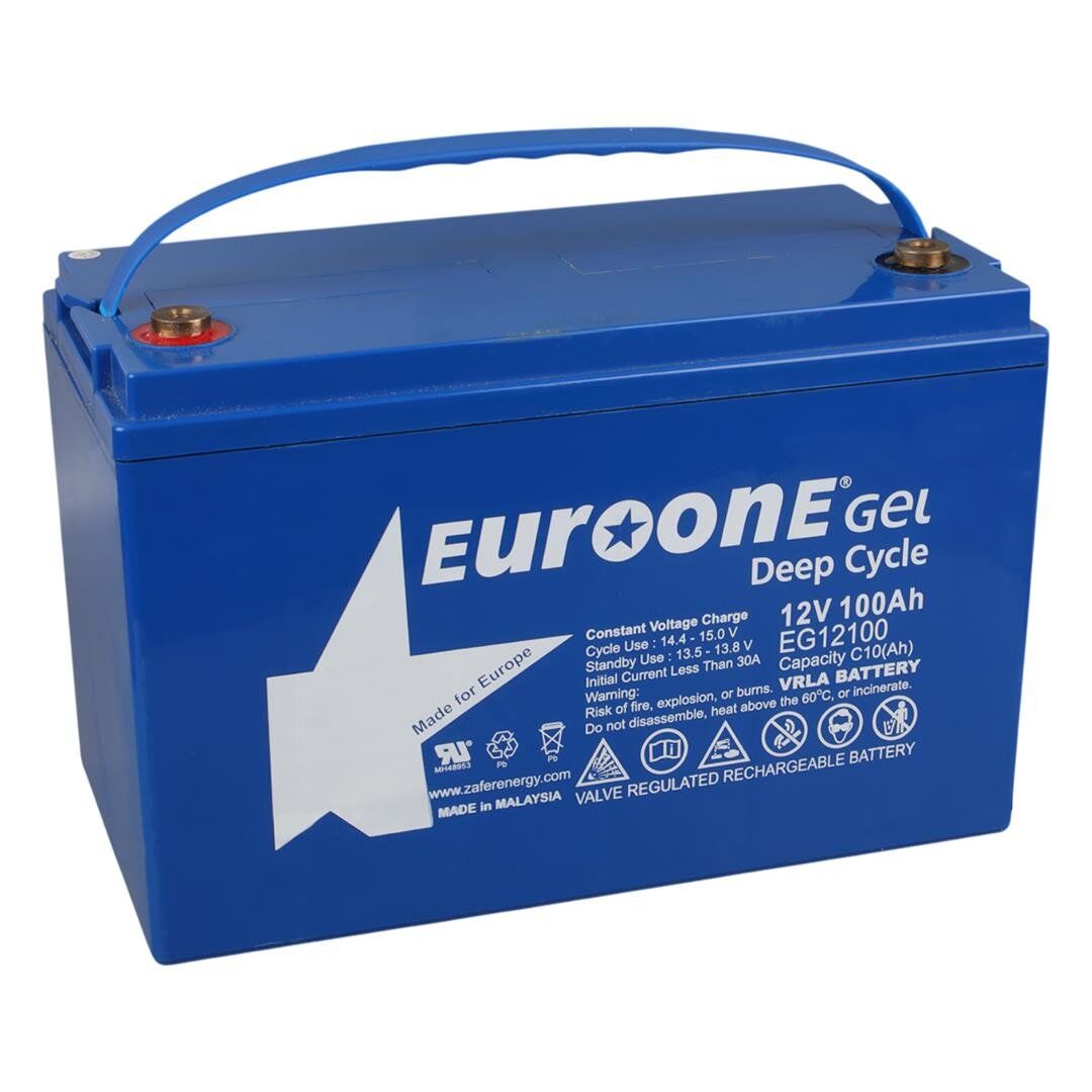Ayt Euroone EG12100 12 Volt 100 Amper Deep Cycle Jel Akü Yeni Tarihli Taze Akü