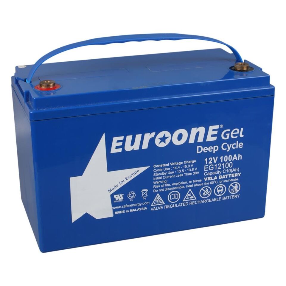 Ayt Euroone EG12100 12 Volt 100 Amper Deep Cycle Jel Akü Yeni Tarihli Taze Akü