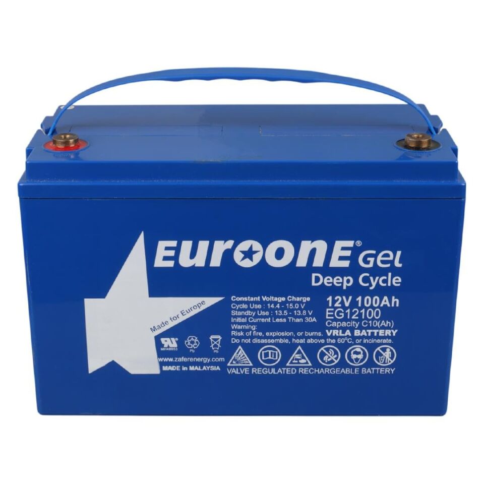 Ayt Euroone EG12100 12 Volt 100 Amper Deep Cycle Jel Akü Yeni Tarihli Taze Akü