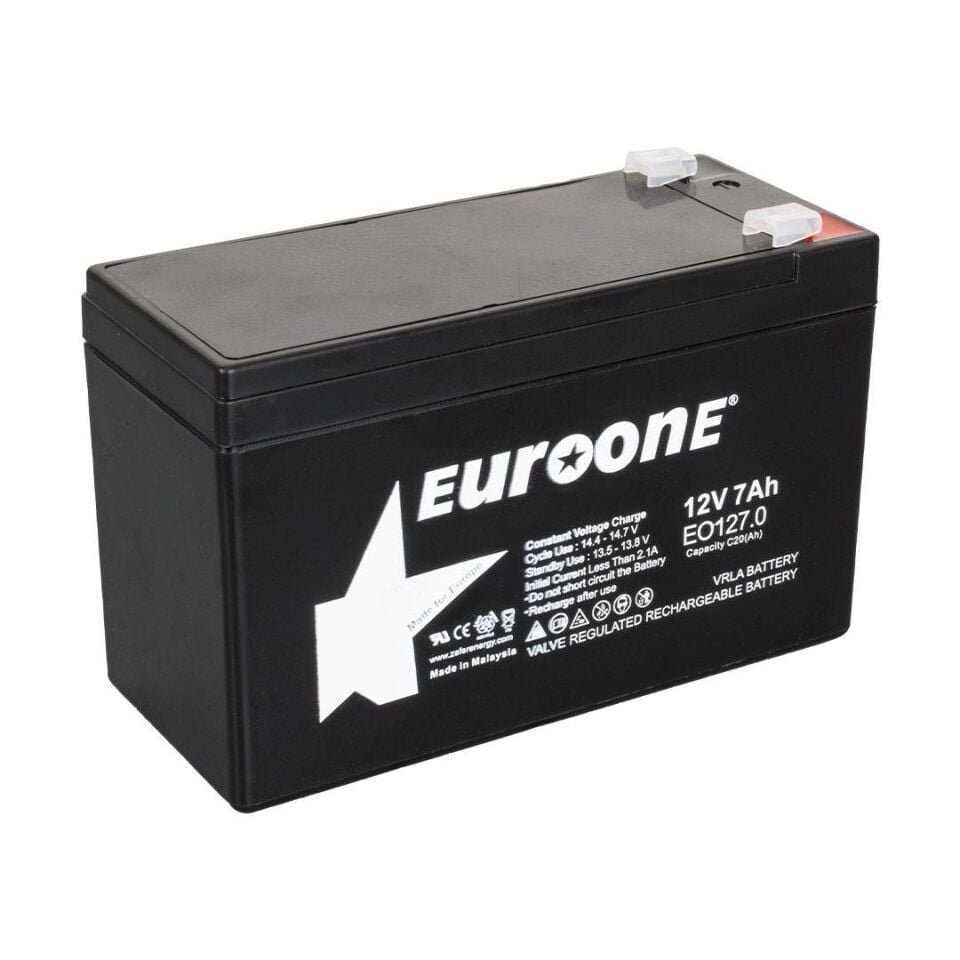 Ayt Euroone EO127.0 12 Volt 7 Amper Akü 150x65x90 mm Bakımsız Kuru Akü