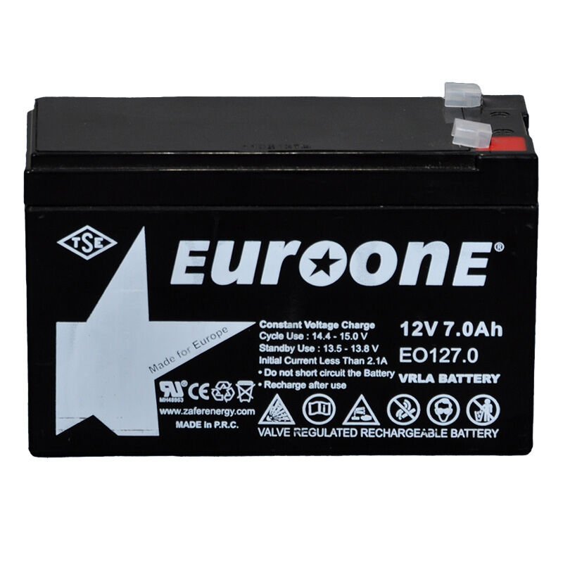 Ayt Euroone EO127.0 12 Volt 7 Amper Akü 150x65x90 mm Bakımsız Kuru Akü