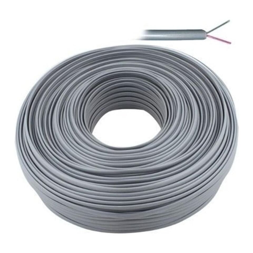 Lan LN-TEL44 Gri 2 Li Flat Köken 100 Metre Telefon Kablosu