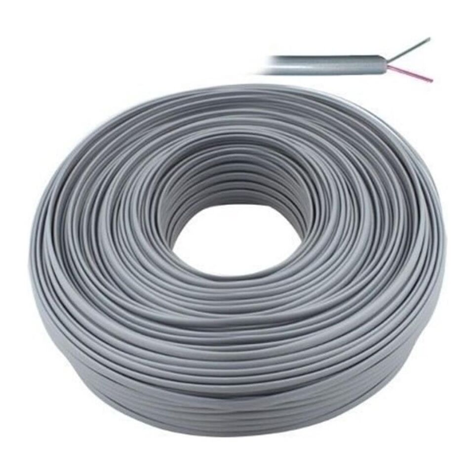 Lan LN-TEL44 Gri 2 Li Flat Köken 100 Metre Telefon Kablosu